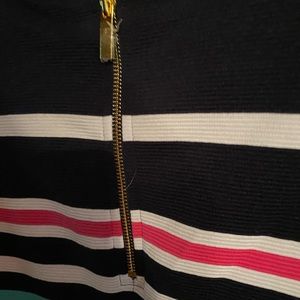 Crown and Ivy Plus Size Striped Knit Ottoman Dress